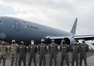 Pacific Air Forces Commander takes tour, flight of KC-46