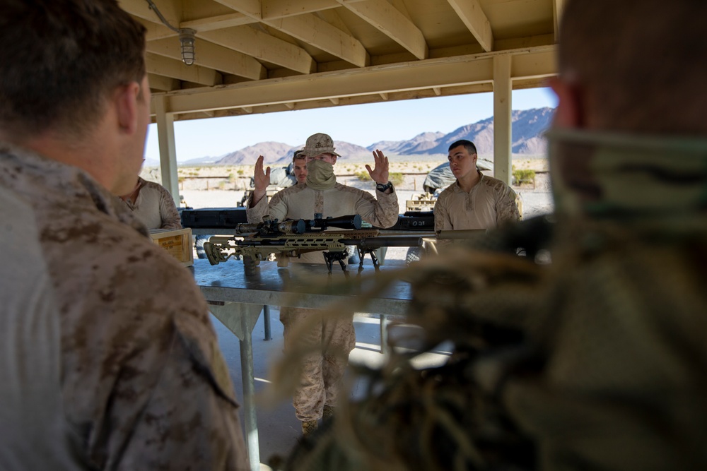Reconnaissance Marines fire long range precision rifles