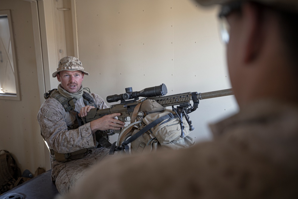 Reconnaissance Marines fire long range precision rifles