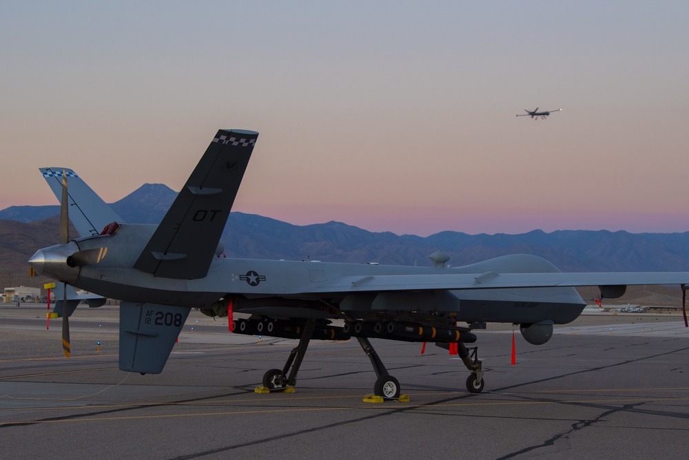 MQ-9 Reaper Takes Flight with 8 Hellfire Missiles