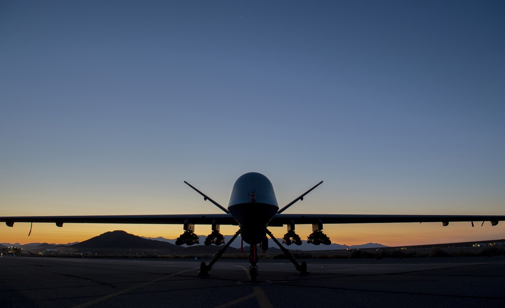 MQ-9 Reaper Takes Flight with 8 Hellfire Missiles