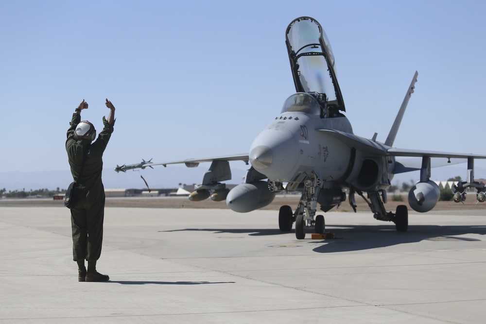 VMFA(AW)-224 Marines Prepare Aircraft for Departure