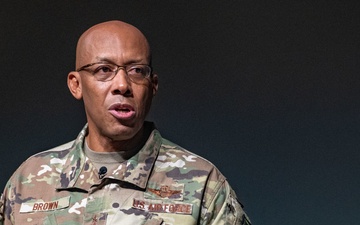 Air Force Chief of Staff Gen. Charles Q. Brown, Jr. talks at Air University