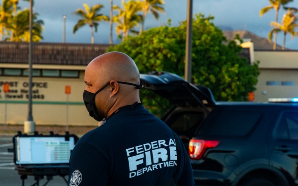 US Marines and base personnel conduct mishap drill