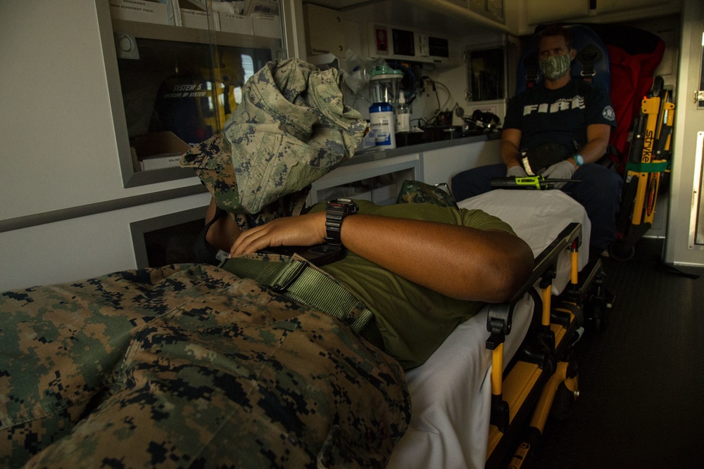 US Marines and base personnel conduct mishap drill