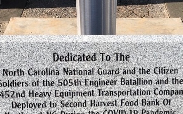 Second Harvest Food Bank Dedicates Monument to NC Guard