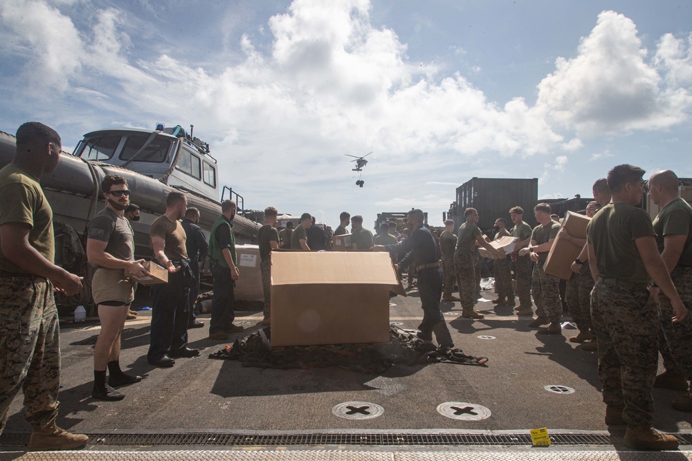 RAS at sea with USNS Charles Drew