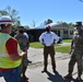 MVD deputy commander views blue roof installing during Hurricane Laura response visit