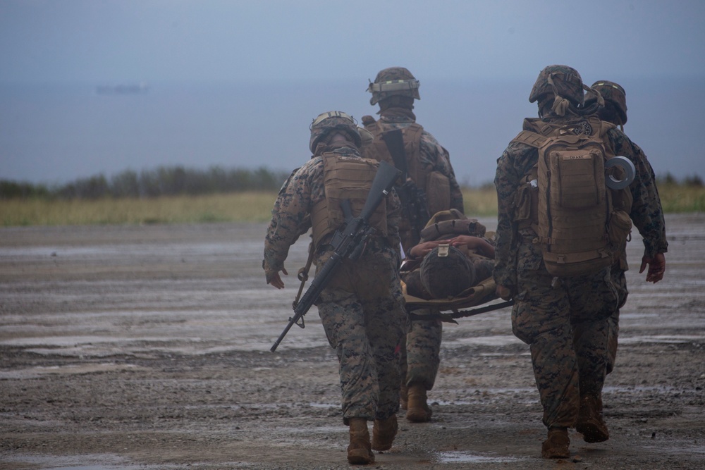 Marines with 31st MEU 2/4 Echo Company conduct Helo Raid