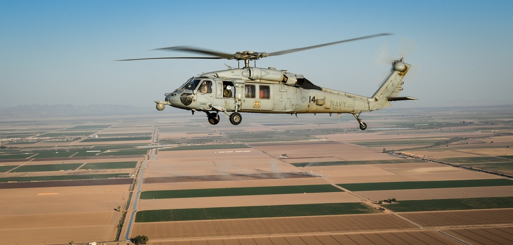 Helicopter Sea Combat Squadron (HSC) 4, practice Terrain Flight (TERF) tactical landings during Helicopter Advanced Readiness Program (HARP).