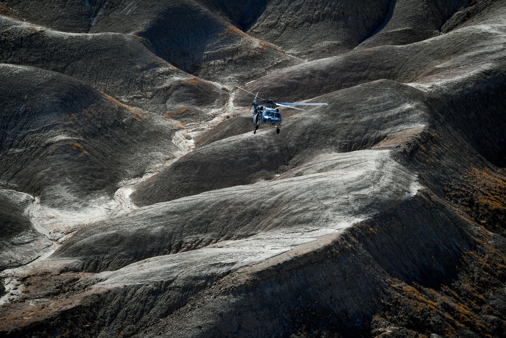 Helicopter Sea Combat Squadron (HSC) 4, practice Terrain Flight (TERF) tactical landings during Helicopter Advanced Readiness Program (HARP).