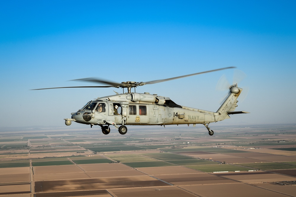 Helicopter Sea Combat Squadron (HSC) 4, practice Terrain Flight (TERF) tactical landings during Helicopter Advanced Readiness Program (HARP).