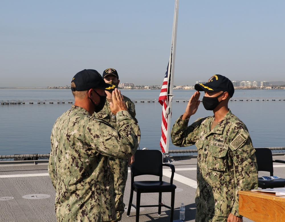 USS Gabrielle Giffords Blue Crew Change of Command