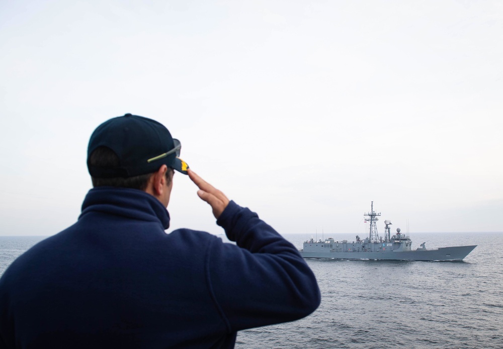 USS Ross (DDG 71) complete passing exercise with Polish Navy.