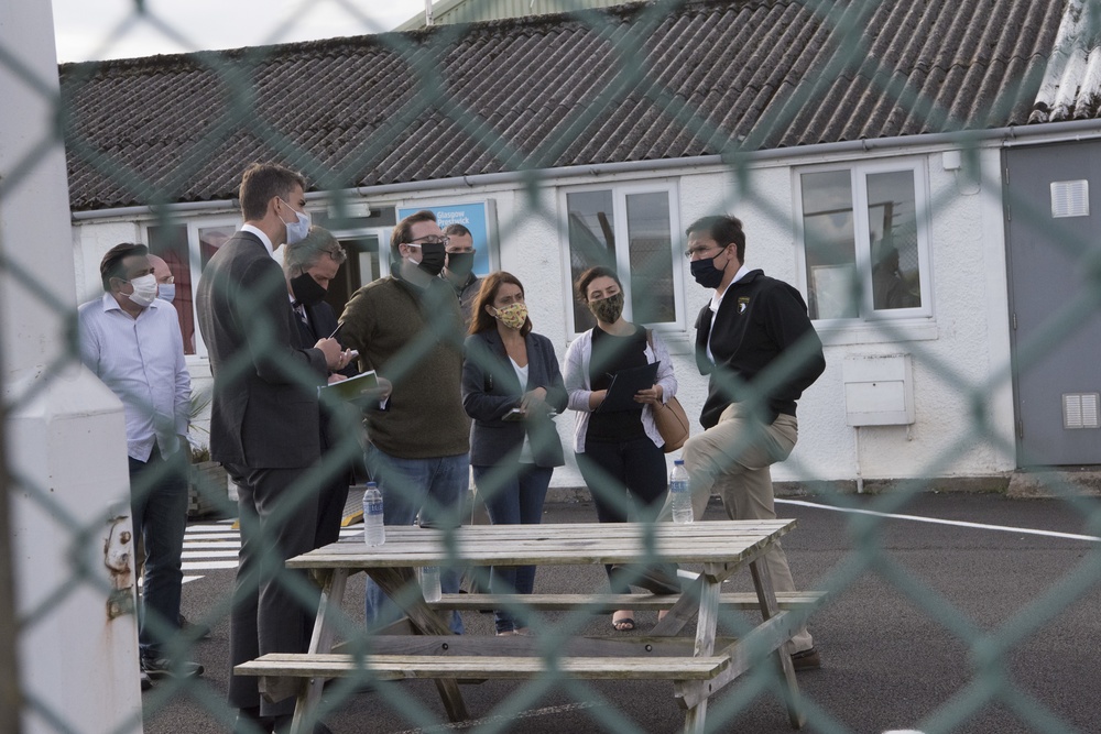 Secretary Esper Stops in Glasgow for Aircraft Refueling