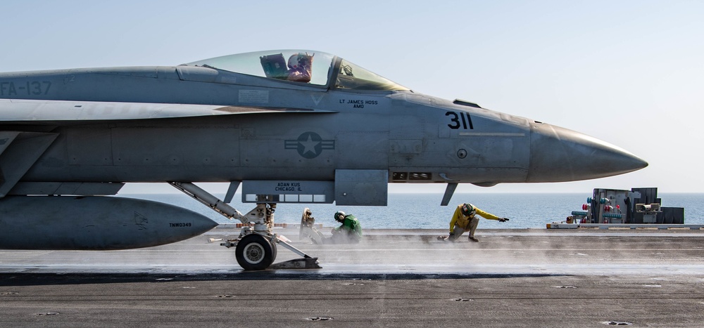 F/A-18E Super Hornet Launches Off The Flight Deck Of USS Nimitz