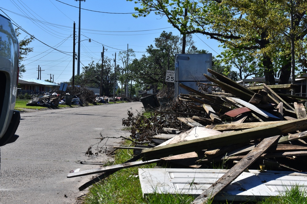 Southwest Louisiana debris in the aftermath of Hurricane Laura, September 2020