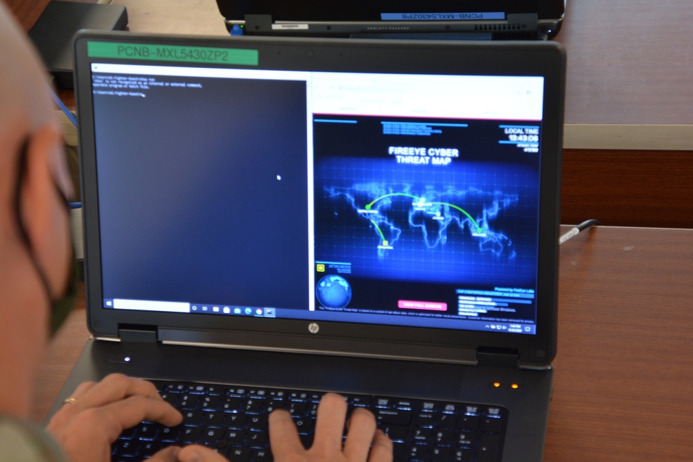 Pennsylvania National Guard members practice guarding networks against cyber attacks
