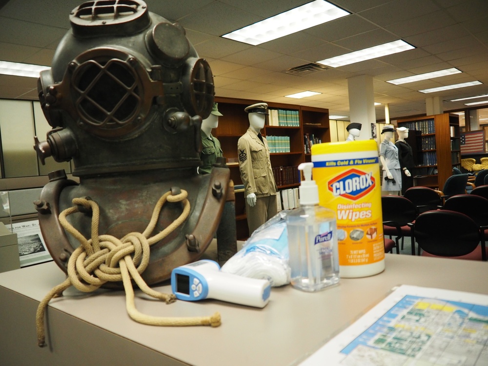 Disinfecting supplies at Museum Annex Facility