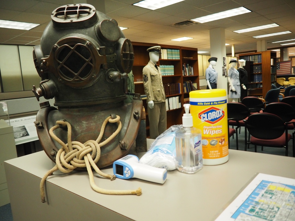 Disinfecting supplies at Museum Annex Facility