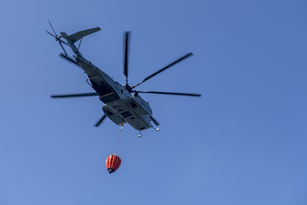 Helicopter Mine Countermeasures Squadron 12 Conducts Aerial Firefighting Exercise