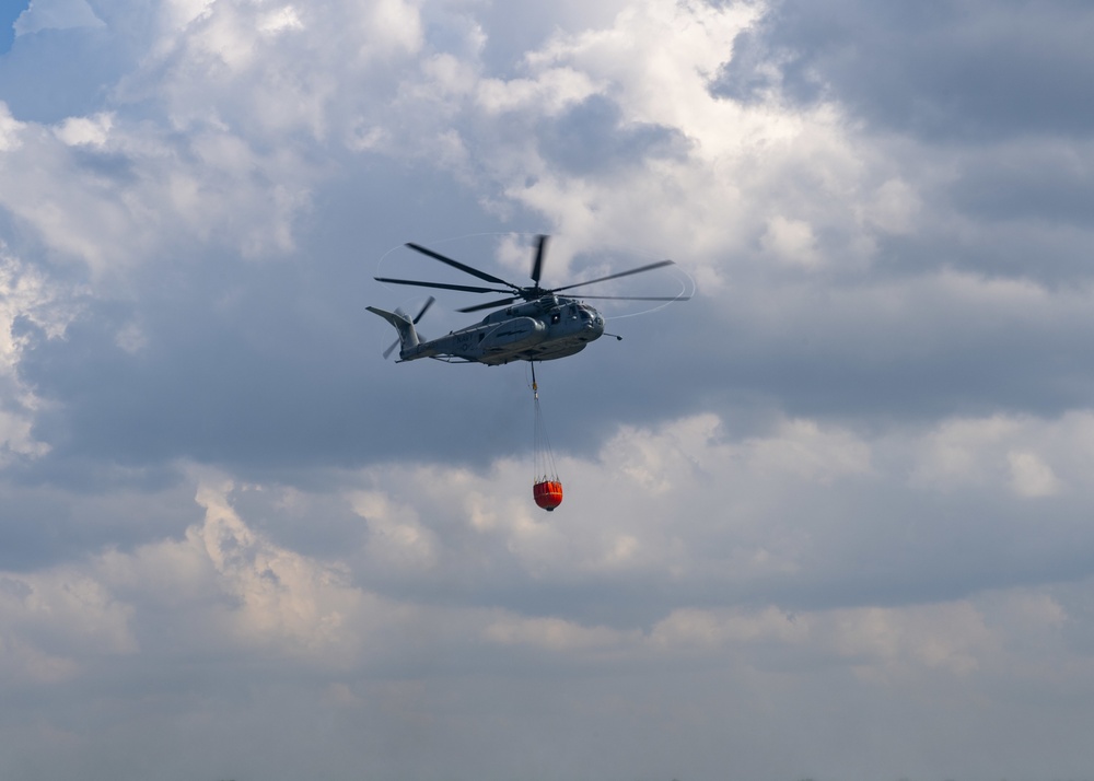 Helicopter Mine Countermeasures Squadron 12 Conducts Aerial Firefighting Exercise