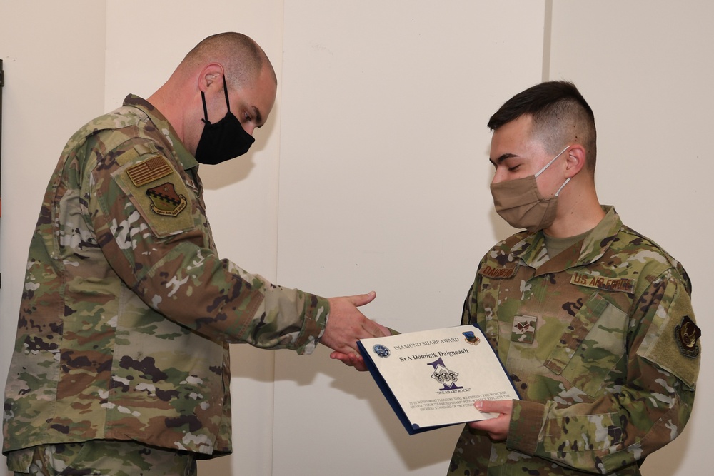 First sergeants present Diamond Sharp Awards to Airmen