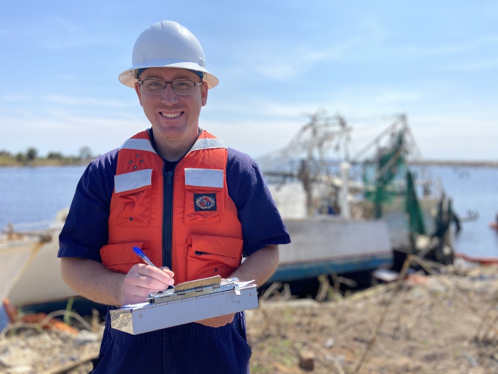 Coast Guard Reserve marine science technician works as pollution responder following Hurricane Sally