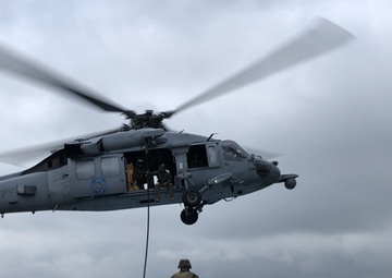 FASTPAC hovers over the Camp Fuji Airfield to conclude anti-terrorism training