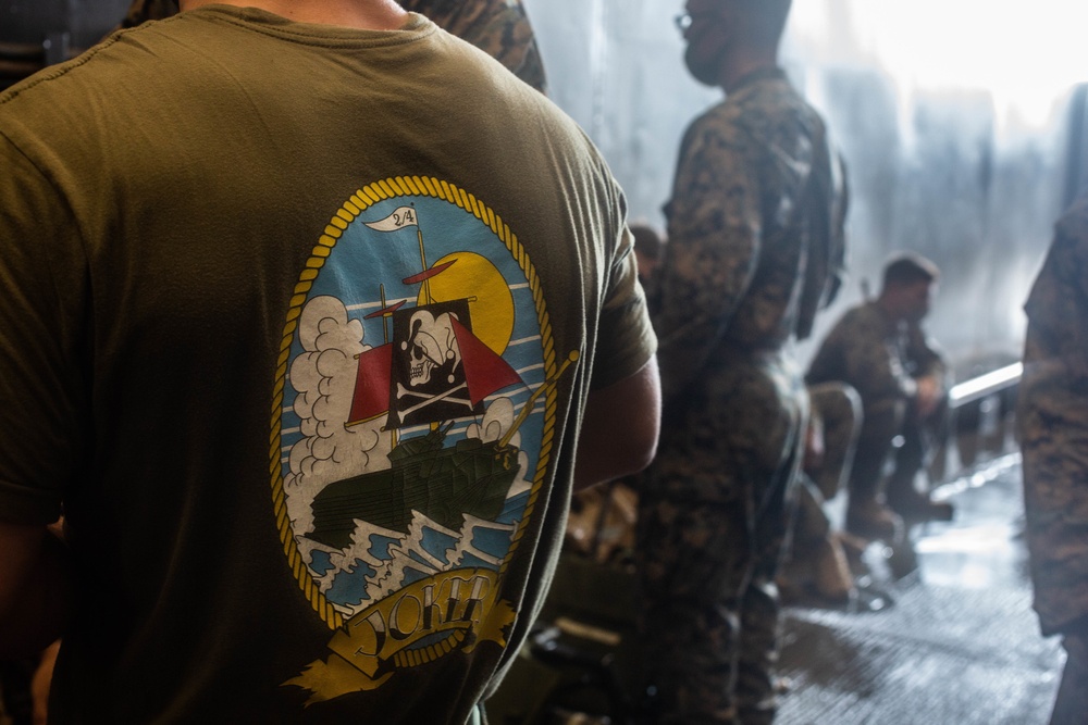 Time to splash: U.S. Marines with 2/4 rehearse mechanized operations