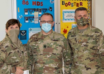 Red Cross Volunteers conduct Operation Gratitude at Landstuhl Regional Medical Center.