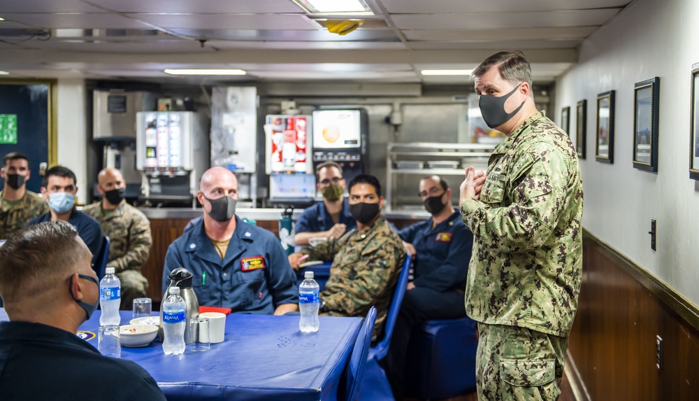 Commander, Expeditionary Strike Group 7 Visits USS Germantown (LSD 42)