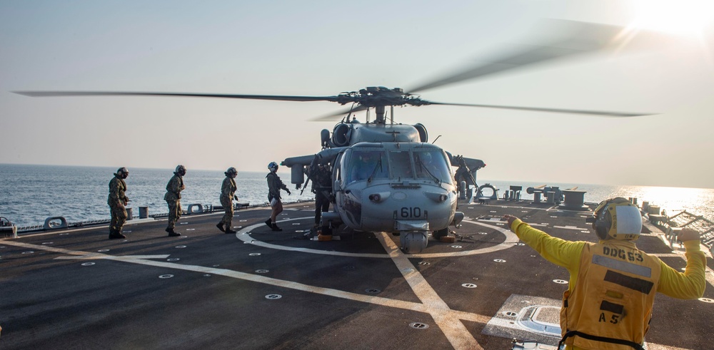 John Paul Jones Conducts flight operations