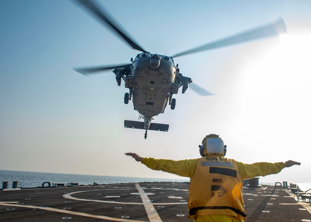 John Paul Jones conducts flight operations