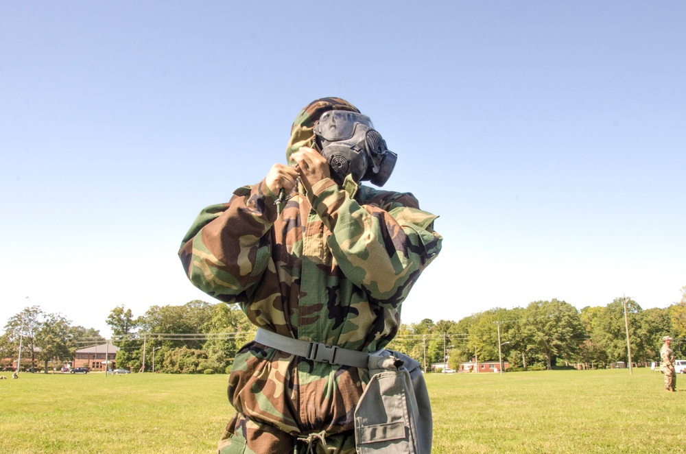 Soldier with the 597th Transportation Brigade sets the standard during the 2020 Army Best Warrior Competition