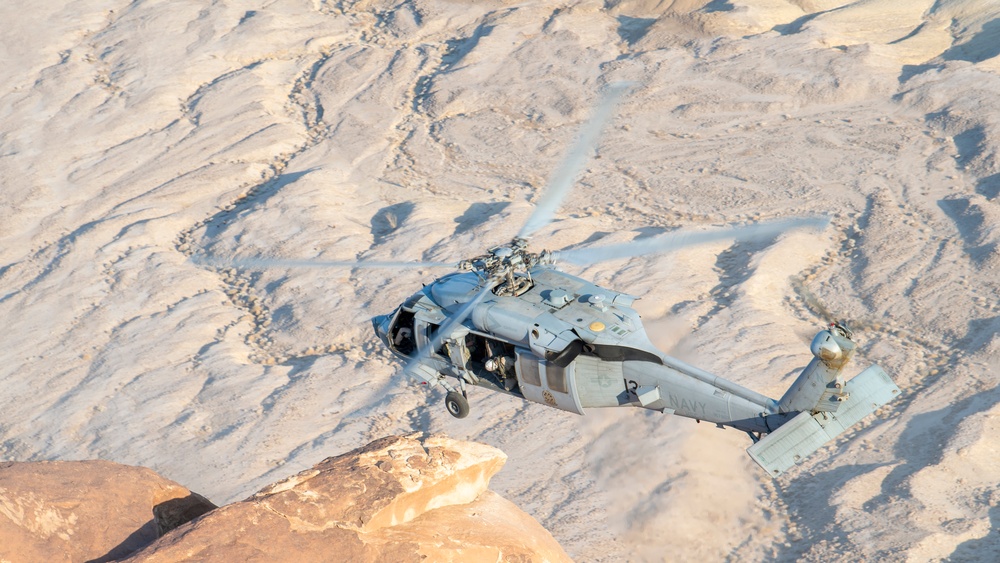 Helicopter Sea Combat Squadron (HSC) 4, practice Terrain Flight (TERF) tactical landings during Helicopter Advanced Readiness Program (HARP), hosted by HSCWSP