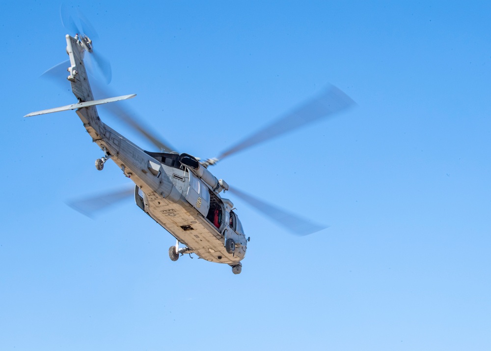 Helicopter Sea Combat Squadron (HSC) 4, practice Terrain Flight (TERF) tactical landings during Helicopter Advanced Readiness Program (HARP), hosted by HSCWSP