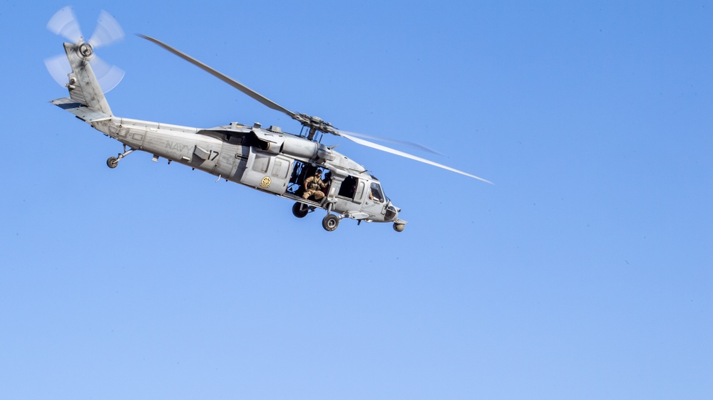 Helicopter Sea Combat Squadron (HSC) 4, practice Terrain Flight (TERF) tactical landings during Helicopter Advanced Readiness Program (HARP), hosted by HSCWSP