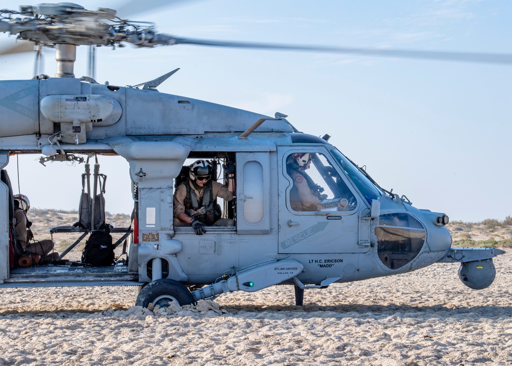 Helicopter Sea Combat Squadron (HSC) 4, practice Terrain Flight (TERF) tactical landings during Helicopter Advanced Readiness Program (HARP), hosted by HSCWSP