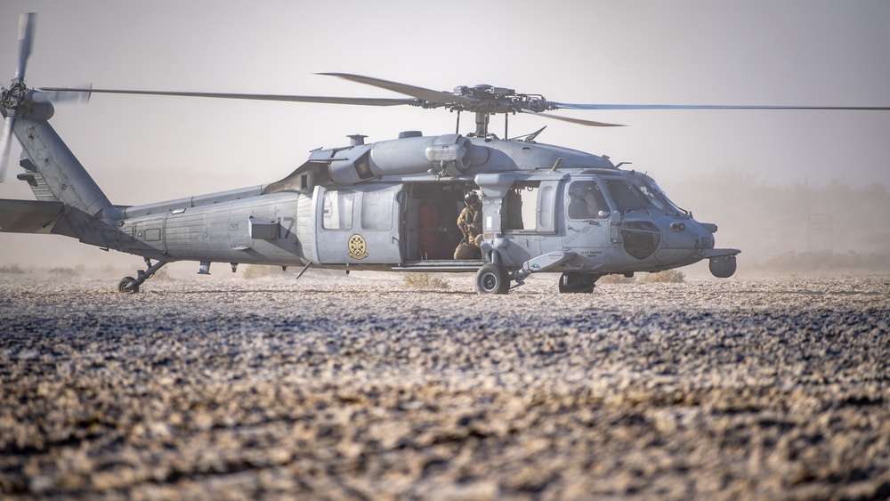 Helicopter Sea Combat Squadron (HSC) 4, practice Terrain Flight (TERF) tactical landings during Helicopter Advanced Readiness Program (HARP), hosted by HSCWSP