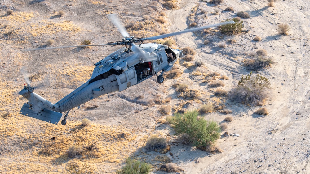 Helicopter Sea Combat Squadron (HSC) 4, practice Terrain Flight (TERF) tactical landings during Helicopter Advanced Readiness Program (HARP), hosted by HSCWSP