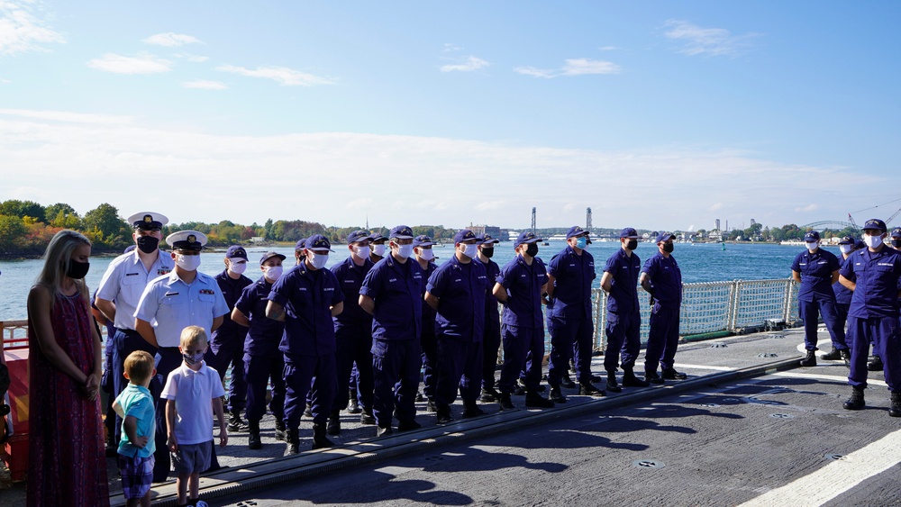 U.S. Coast Guard Cutter Campbell returns to home port Kittery, Maine following Arctic deployment