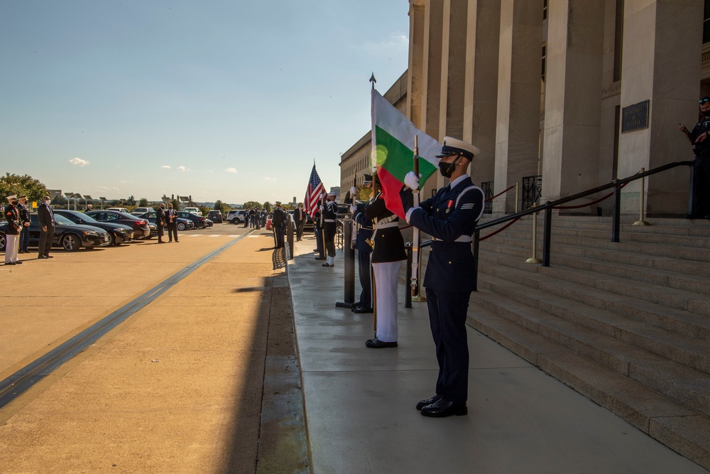 Defense Secretary Dr. Mark T. Esper meets Bulgarian Minister of Defence Dr. Krasimir Karakachanov
