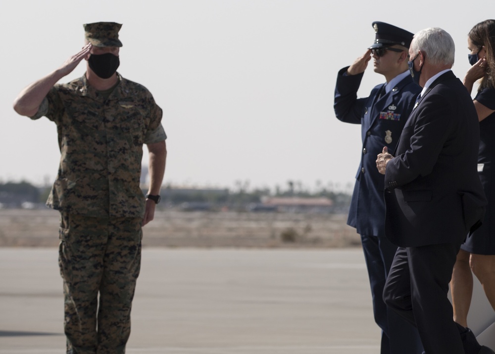 The Vice President arrives at MCAS Yuma