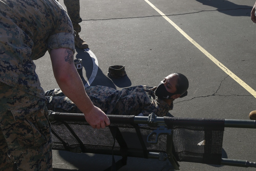 MCBH HQBN Marines prepare for casualty evacuation exercise