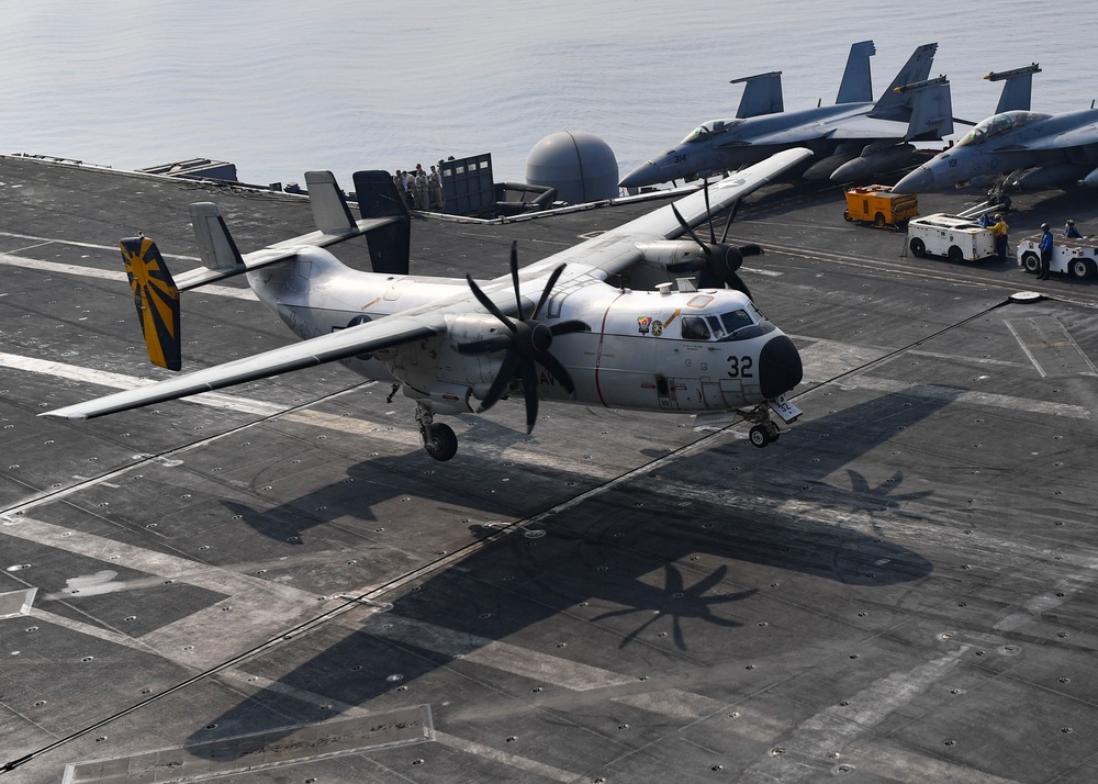 Greyhound Lands On Flight Deck