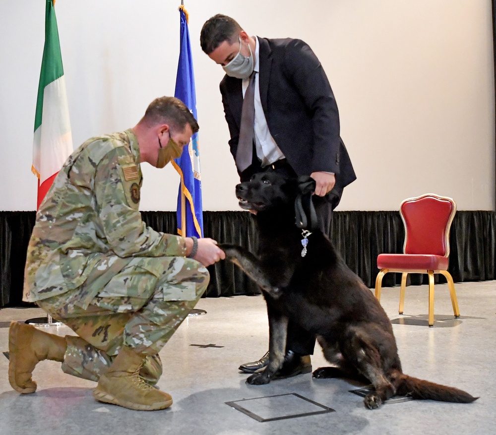 Military Working Dog retirement at Aviano