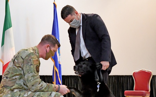 Military Working Dog retirement at Aviano