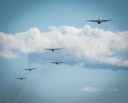 103rd Flies Five-ship C-130 Formation