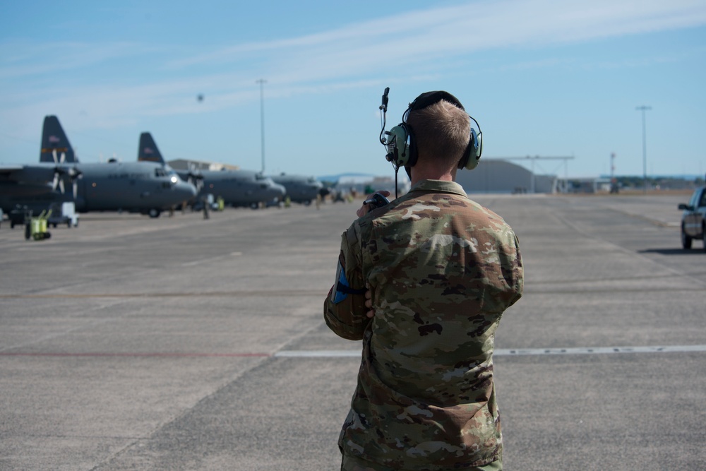 103rd Flies Five-ship C-130 Formation